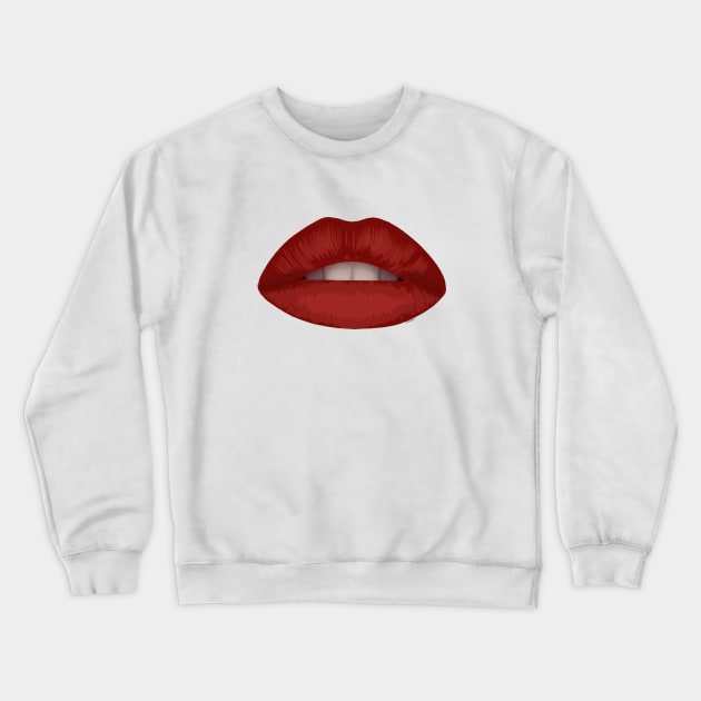 Red lips Crewneck Sweatshirt by Johka